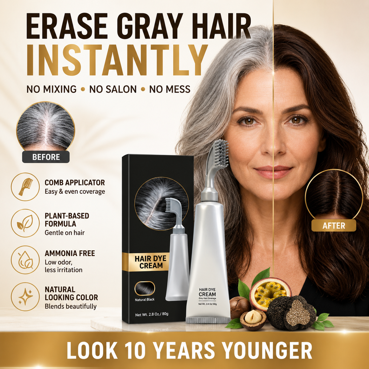 Instant Gray Coverage Hair Dye Comb for Men &Women – cleancrafthome