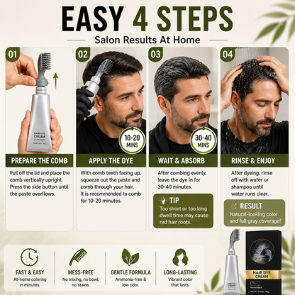 Instant Gray Coverage Hair Dye Comb for Men &Women