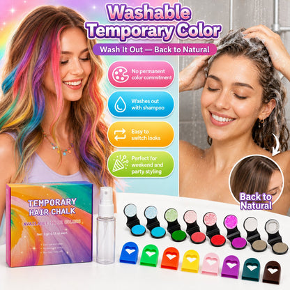 ✨12-Color Temporary Hair Chalk Applicator Set for Kids & Adults