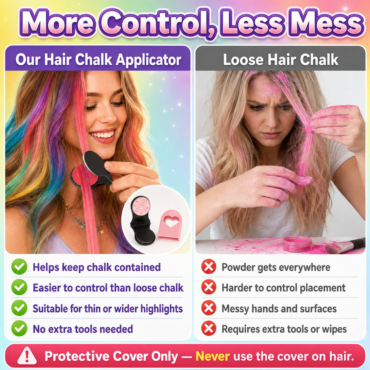 ✨12-Color Temporary Hair Chalk Applicator Set for Kids & Adults