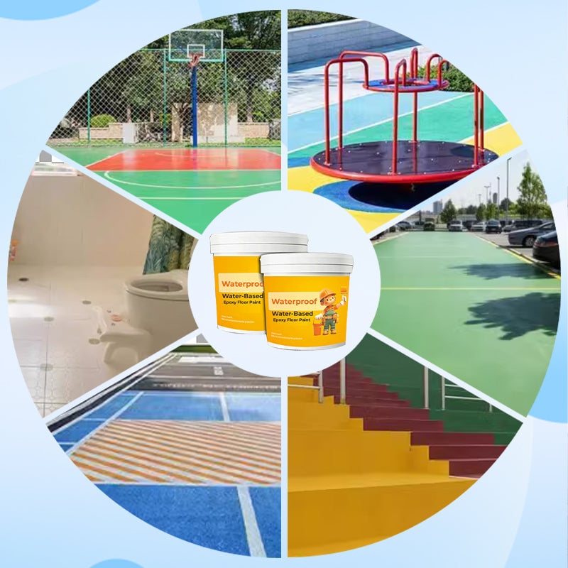Examples of different floor areas finished in multiple colors