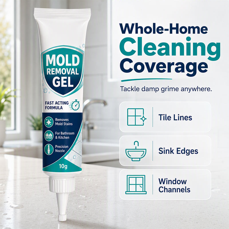 HouseHen gel applied to a vertical bathroom corner